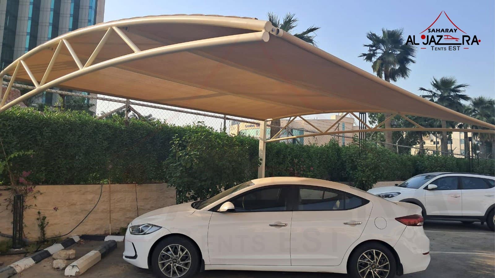 Cantilever Car Parking Shades Dammam | Car Shades Supplier Saudi Arabia