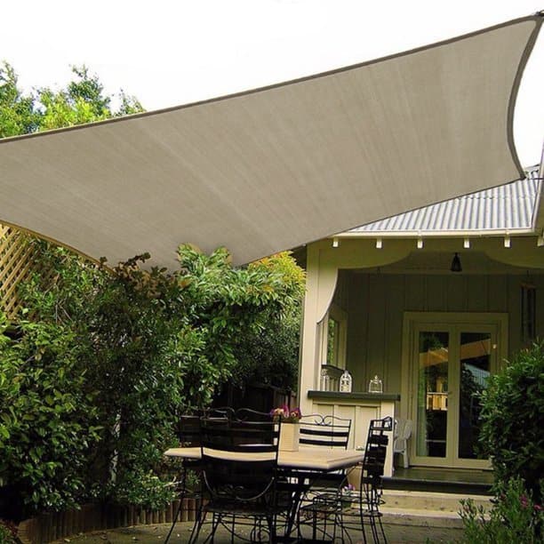 Modern garden sail shade fabric detail